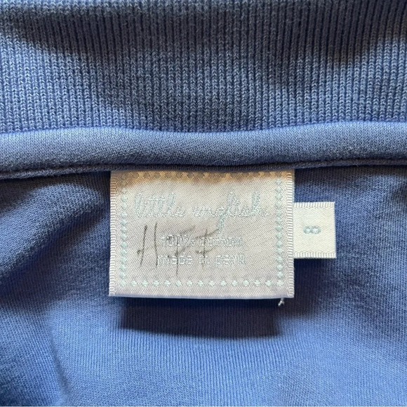 Little English Boys Size 8 Light Blue Polo Shirt 100% Cotton Casual Comfort - Picture 3 of 4